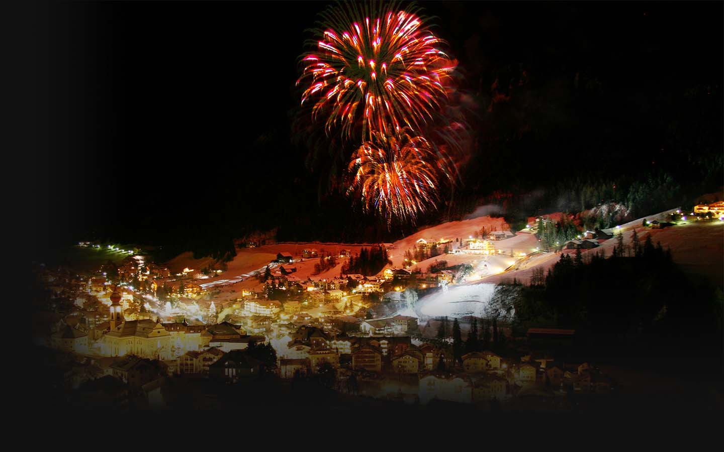 Fuochi d'artificio a capodanno a Ortisei